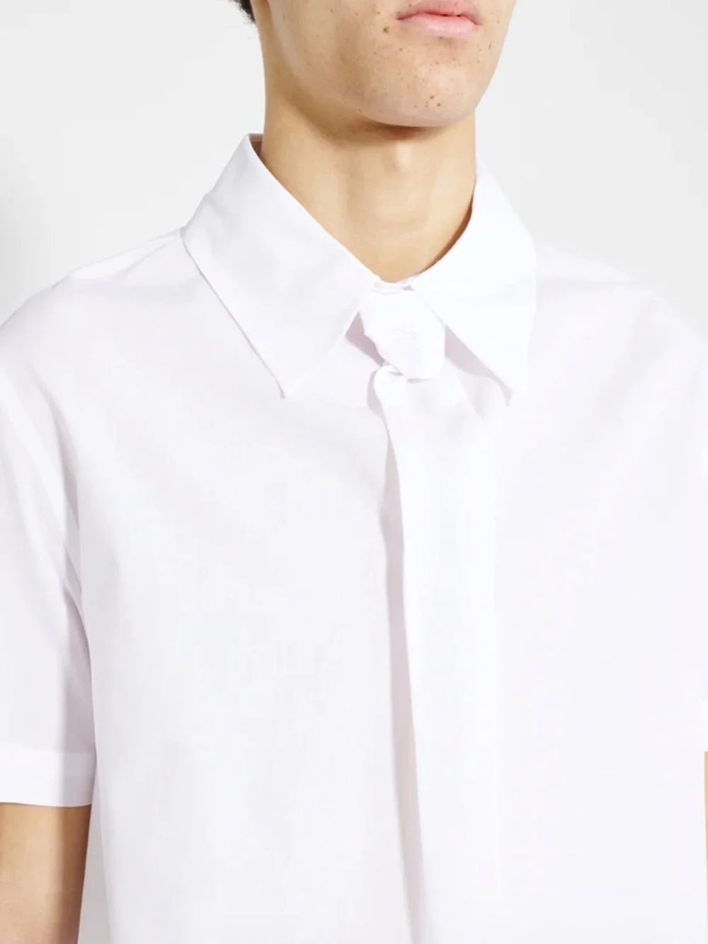 Olly Shinder White Vanishing Tie Shirt Made in England Cotton Men's Large - Picture 9 of 9